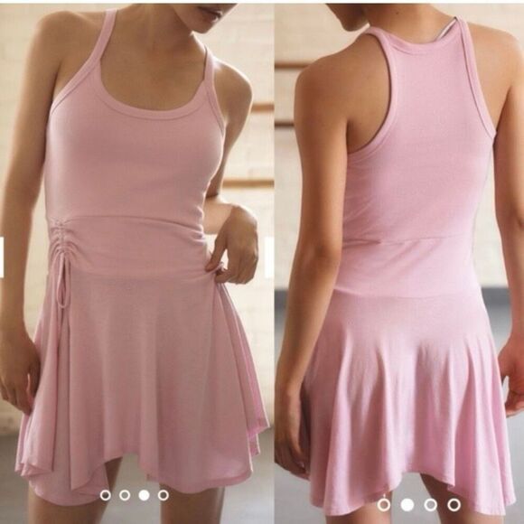 Anthropologie Daily Practice Pink Athletic Handkerchief Hem Dress NWT Size Large